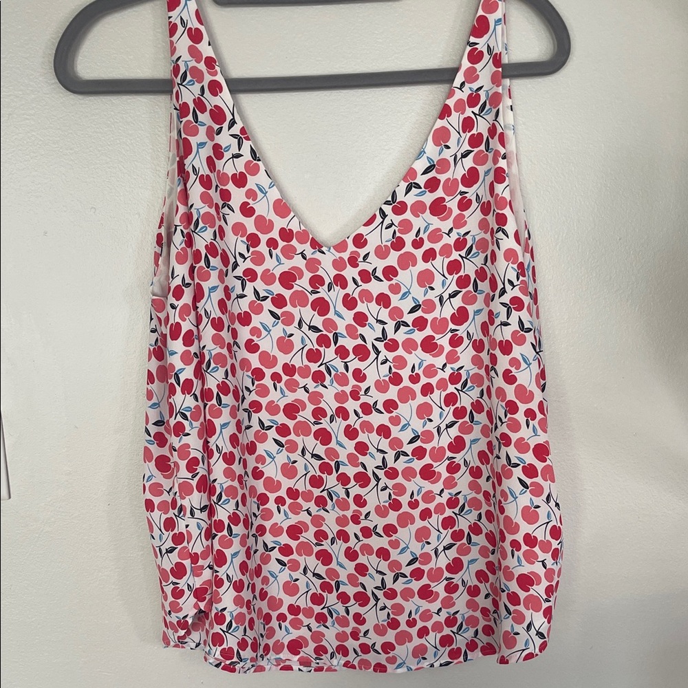 Ann Taylor Loft cherry print blouse